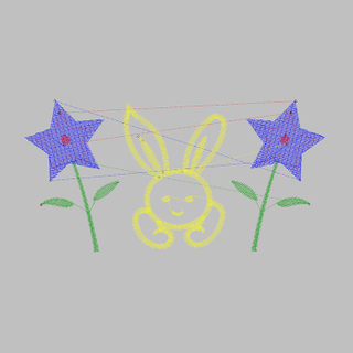 Rabbits And Flowers
