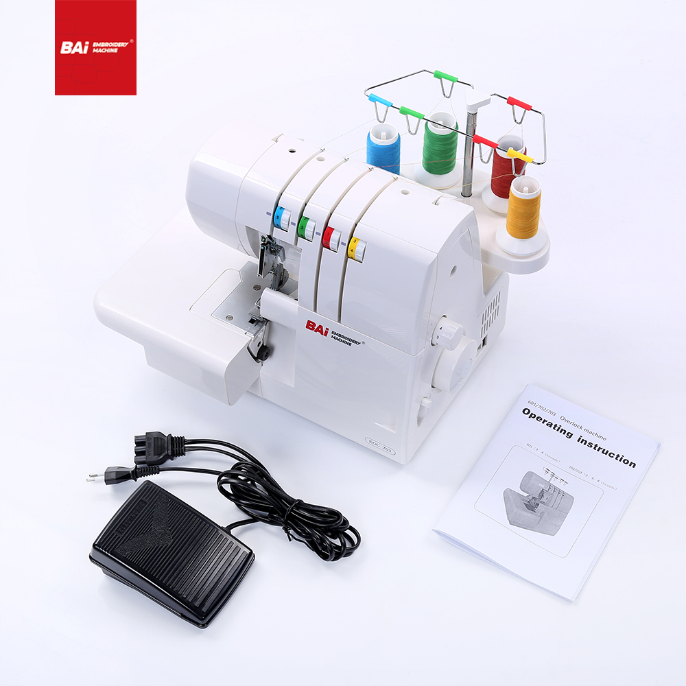 BAI Household Sewing Machines for 3/4 /5 Threads Convertible Sewing Machines