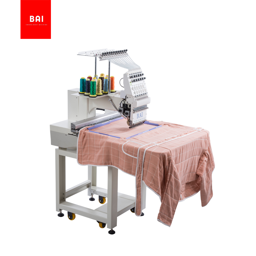 BAI Professional Single Head Flatbed Computerized Hat Garment Embroidery Machine Price