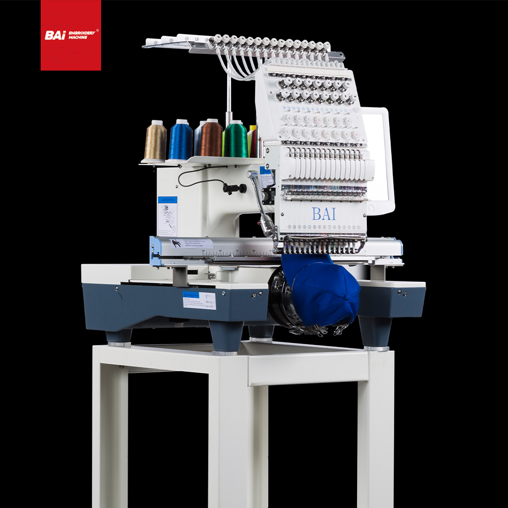 BAI High Effciency Single Head Multi Needle Computerized Embroidery Machine with Cap Embroidery Function