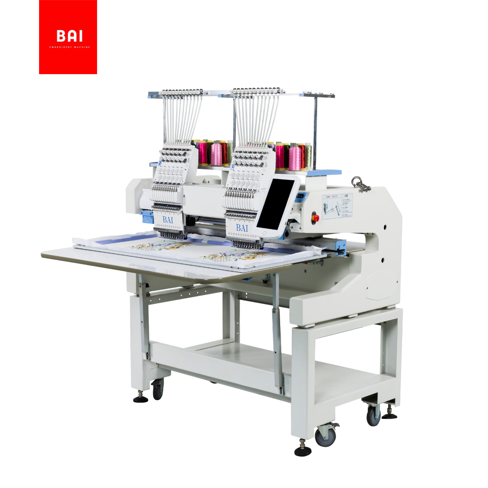 BAI 2 Head 12 Needles Automatic Thread Trimming Multifunction Computer Embroidery Machine Price