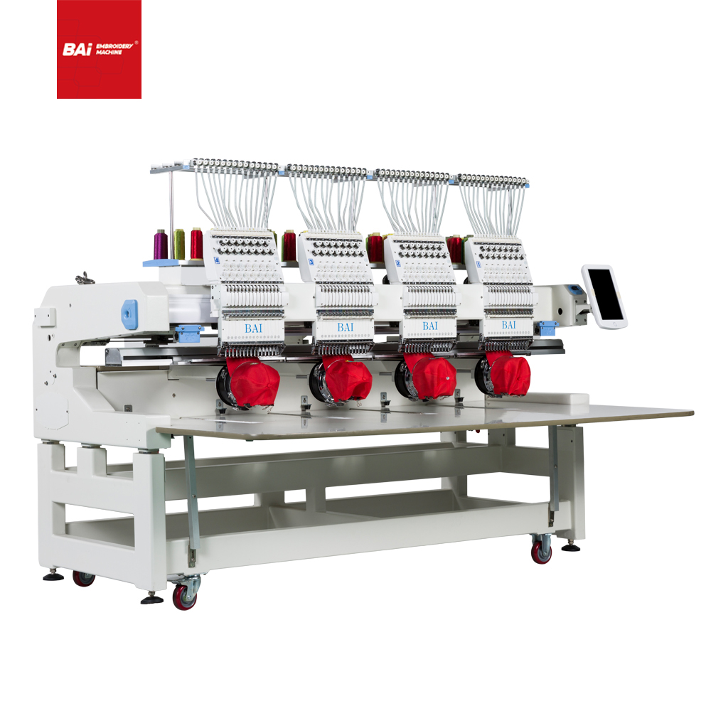 BAI Cap T-shirt Flat Computerized Embroidery Machine with Four Heads