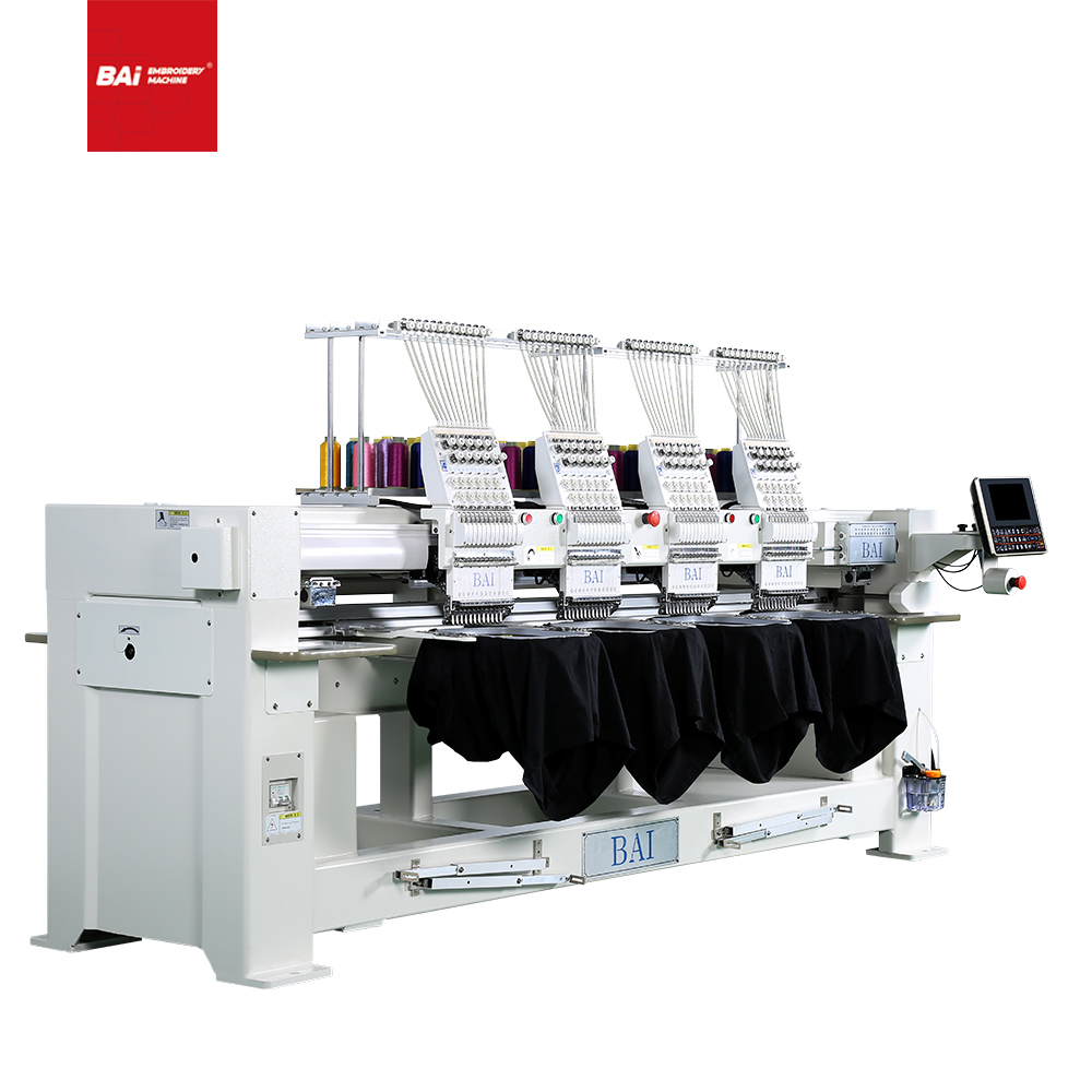 BAI HE1204 1200rpm High speed 12 colors DAHAO computerized embroidery machine 4 heads for cloth hats in china