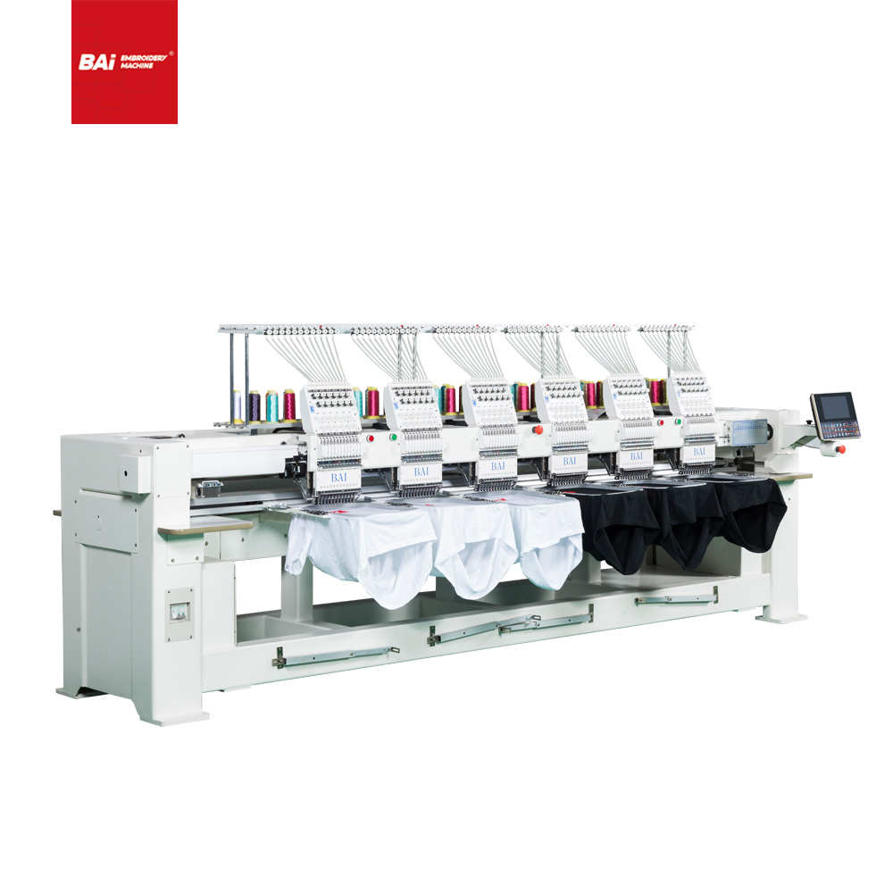 BAI High Speed 6 Heads Commercial Computerized Cap Embroidery Machine for Sale