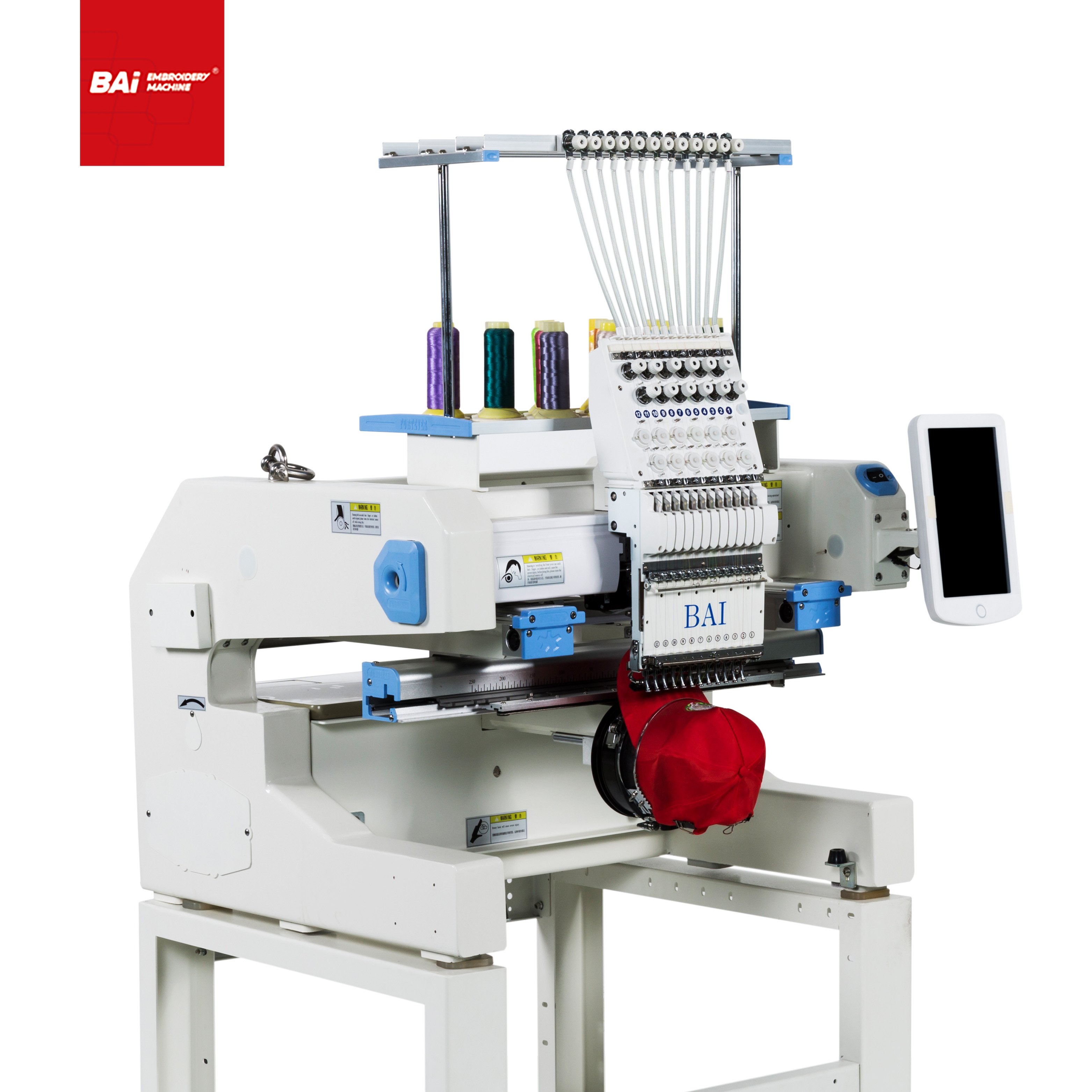 BAI High Speed Portable 12 Needles Fabric Hat Embroidery Machine for Factory in China