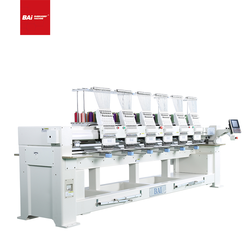 BAI Automatic Six Heads Intelligent Computerized Embroidery Machine with 1200rpm High Speed